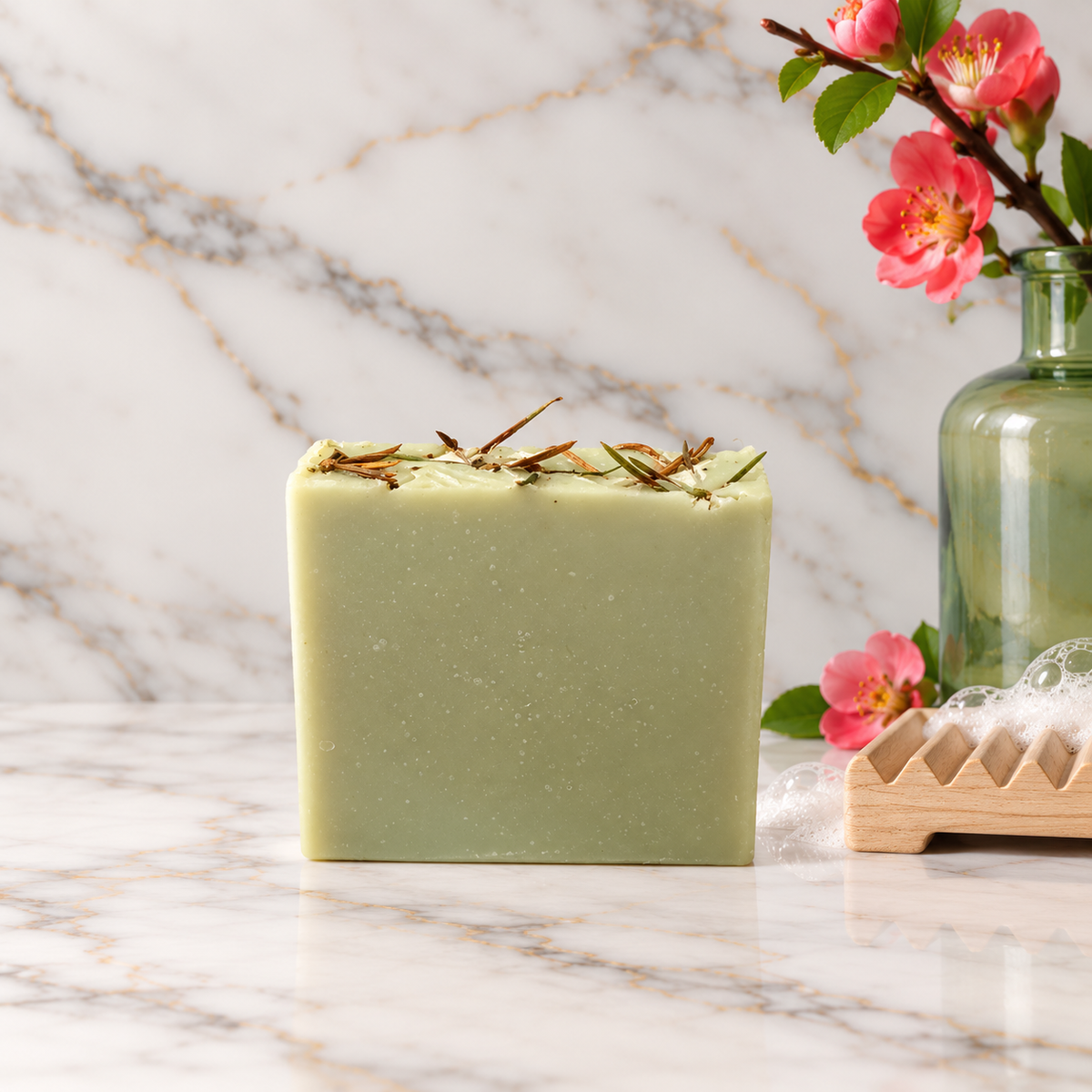 Alpine tallow soap with French green clay and cedarwood by Grounded Holistic Apothecary