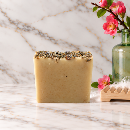 Gotu Lavender tallow soap with gotu kola and lavender by Grounded Holistic Apothecary