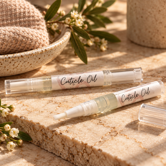 Grounded Cuticle Oil brush pen with botanical styling