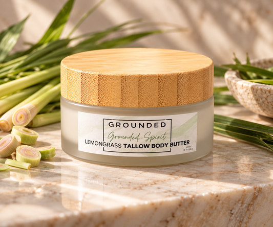 Grounded Spirit lemongrass tallow body butter by Grounded Holistic Apothecary