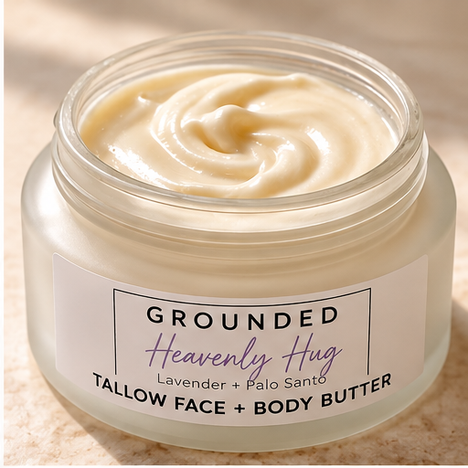 Heavenly Hug tallow body butter open jar texture