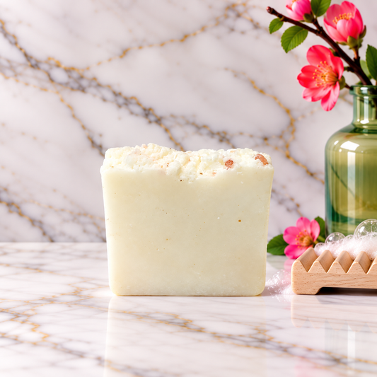 Himalayan Hope tallow soap with Himalayan pink salt, lemon, cypress and sandalwood by Grounded Holistic Apothecary