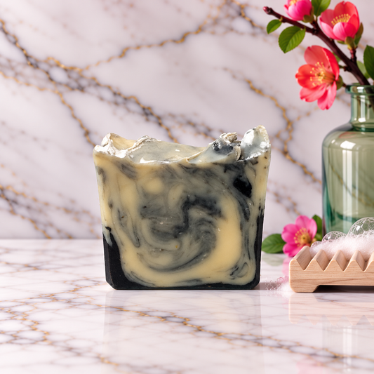 Moonlight Detox tallow soap with activated charcoal, lemongrass and vetiver by Grounded Holistic Apothecary
