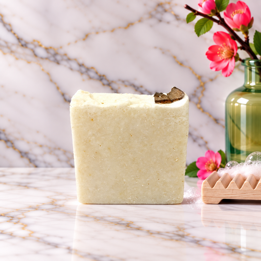 Pure Presence tallow soap with crushed eggshells, lavender and eucalyptus by Grounded Holistic Apothecary