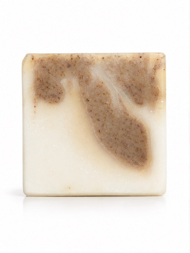 Radiant C Renewal unscented tallow soap bar with amla and olive oil, unwrapped on a white background